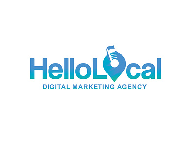 Hello Local Logo Minimal - Color Combined Edition brand design gps location logo pin