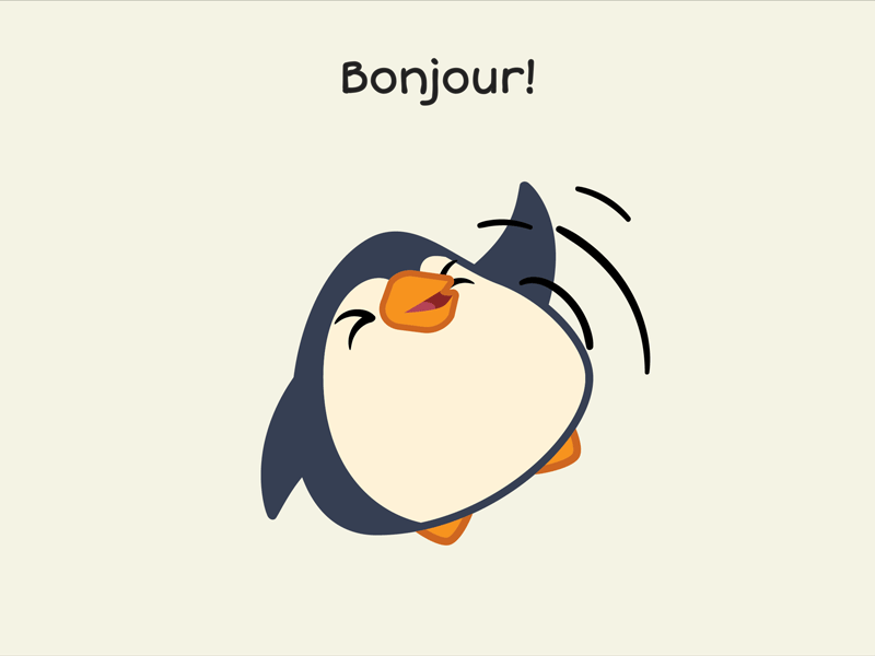 1- Jour Un animation education french illustration penguin