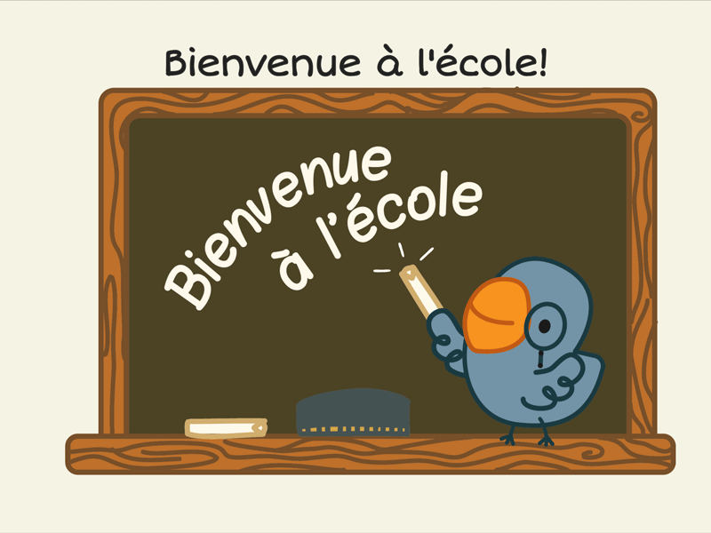 12- Jour Douze animation bird education french illustration