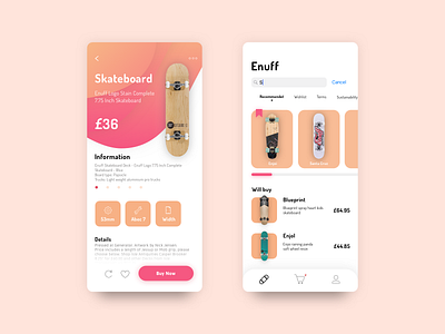 Skateboard Shop Mobile App app application colorful design ecommerce app ecommerce shop minimal ui ux web website