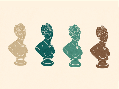 Greek Bust Illustration for Serendipitous Project