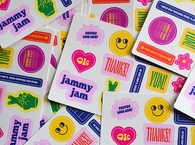 Stickers for Jammy Jam design illustration minneapolis package package design packaging sticker design stickers typogaphy