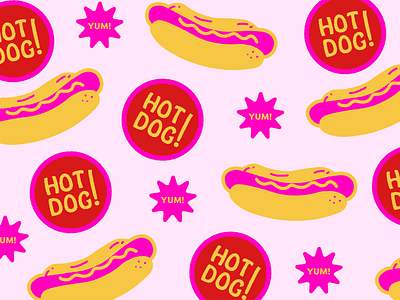 Hot Dog Pattern branding design illustration typography