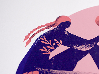 Detail of screen print design illustration screenprint