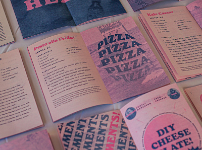 Tiny Italian Cookbook design illustration pastels risograph risoprint typogaphy typography