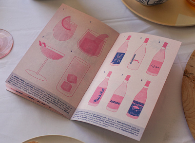 Tiny Italian Cookbook Beverage Page design illustration package design pastels risograph typography