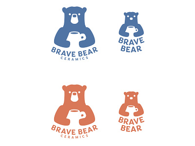 Brave Bear Ceramics logo design branding icon illustration logo typography vector