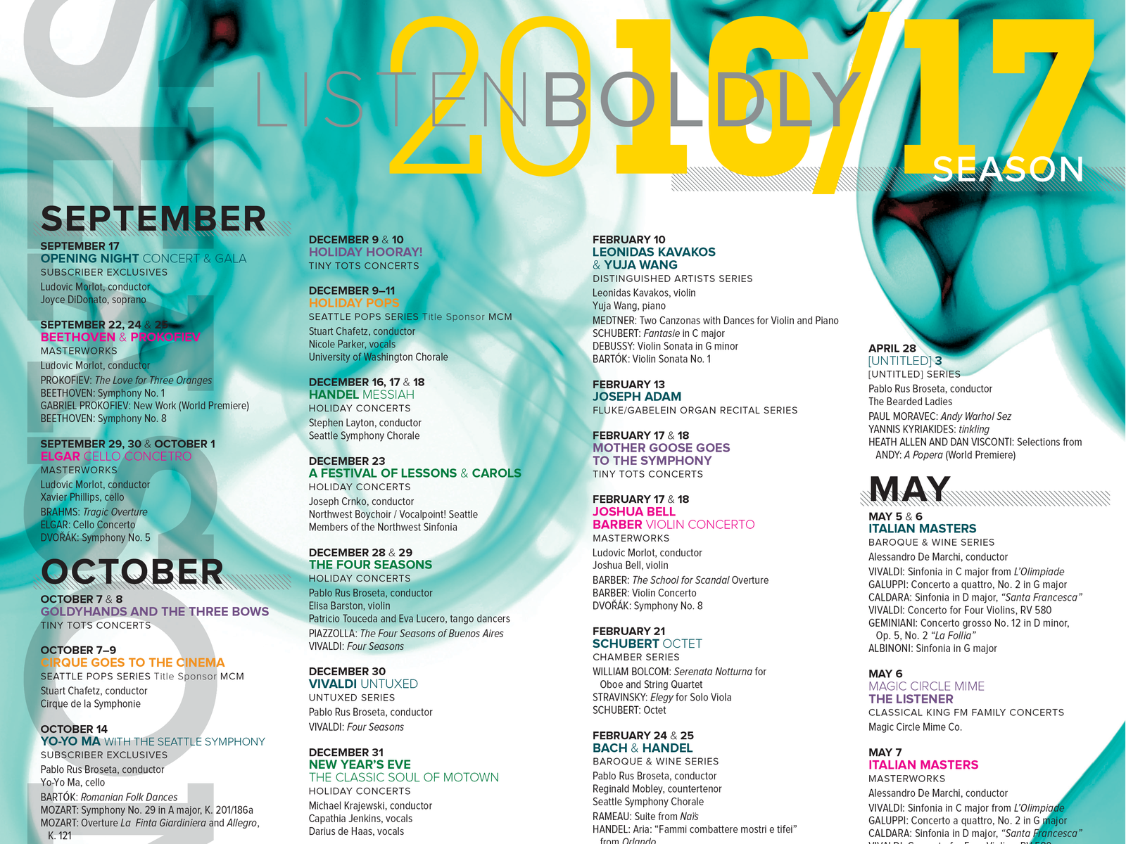 Seattle Symphony Season Calendar by Helen Wight on Dribbble