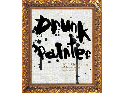 Drunk Painter Wines lettering art packaging mockup