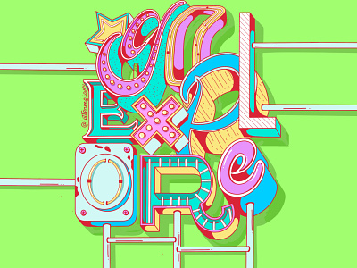 Neon Sign lettering colorful illustration illustration design lettering lettering art lettering artist neon sign volumes