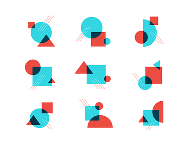 Hashtag Holidays shape compositions bauhaus branding overlays shapes vector