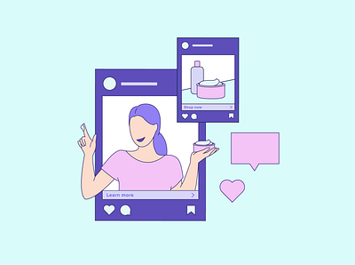 social media influencer design flat illustration instagram socialmedia