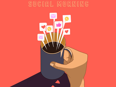 Good social morning! background coffee icon illustration infographic lifestyle logo procreate social network socialmedia
