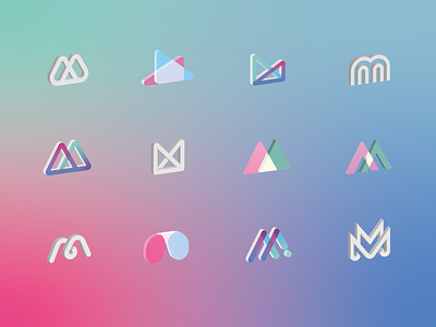 Mmm Material 3d background branding icon set identity illustration letter logo mark material type vector