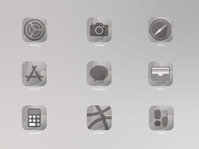 iOS14 Icon Pack - Grey Scale background design greys greyscale icon design icon set iconpack icons illustration ios ios app ios14 logo monochrome ui ux vector