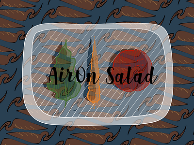 AirOn Salad pattern background bar blog brand concept illustration pattern poster restaurant theme wallpaper