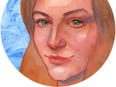 Portrait of Melania Mylioti illusration mixed media portait traditional art watercolor watercolor portrait