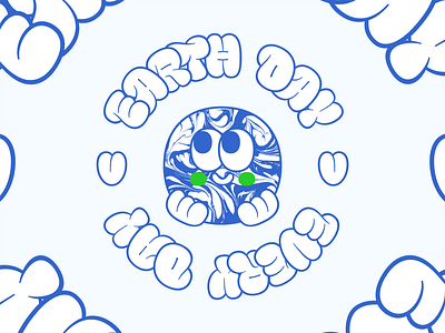 Earth Day Every Day badge badge design blue blush cute earth earth day earthday environmental global warming illustration soft palette typography vector warm