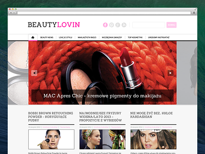 beautylovin.pl blog desktop layout project webdesign website www