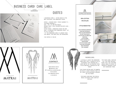 Business card/ care label design