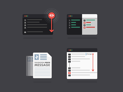 Document illustrations (wip) browser code design developer flat mac review toptal user