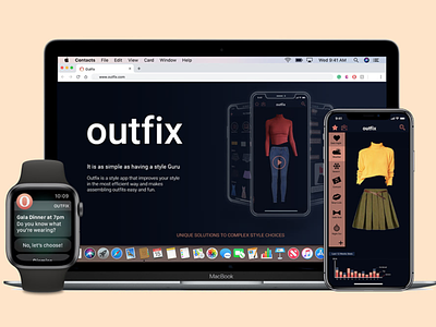 Outfix App apple watch design application design application development illustration interaction interactive design website