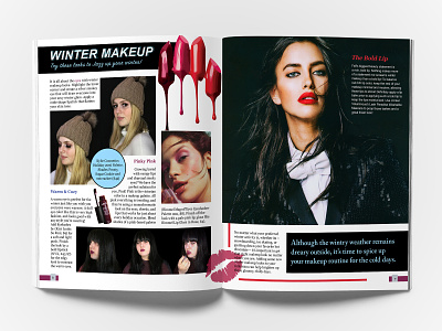Winter Magazine editorial design magazine spread winter makeup