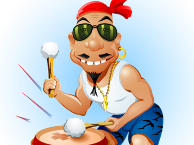 Happy Drummer character tutorial vector vectorscribe