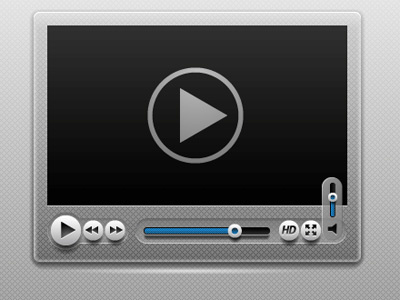 Media Player User Interface animation black button controls elements flash glossy graphical gui html icon interface media movie play playback player skin sound user vector video web website