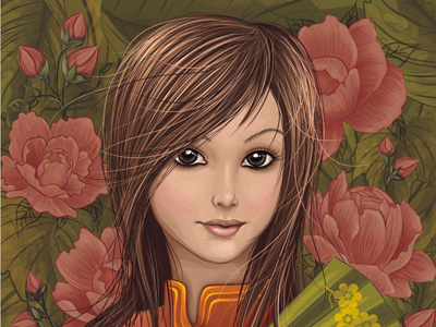 Girl with a Fan illustrator tutorial vector art vector girl