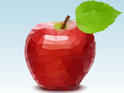 Polygonal Vector Apple illustrator tutorial polygonal triangular art vector apple vector mosaic