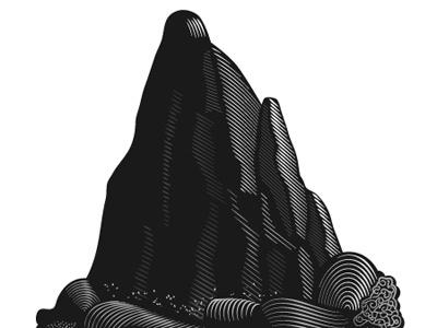 Vector Mountain engraving style illustrator tutorial mountain sea vector wave widthscribe
