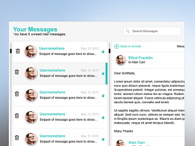 Message Center Web App app chat conversation email message online ui web website