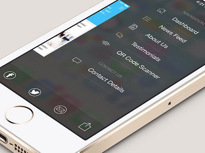 IOS7 Style Slide Navigation app menu navigation ui