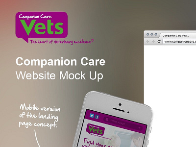 Companion Care Vets Mock Up app ui website