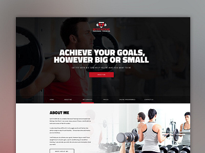 Personal Trainer Website fitness flat personal trainer ui website