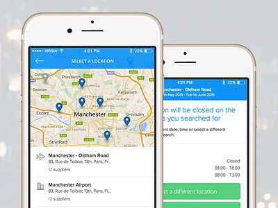 All Areas Search (Map Search) car hire holiday map mobile rentalcars.com search ui ux