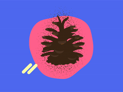 Pine-cone anim animation blub christmas drop fluid illstration pine cone pine tree raindrop