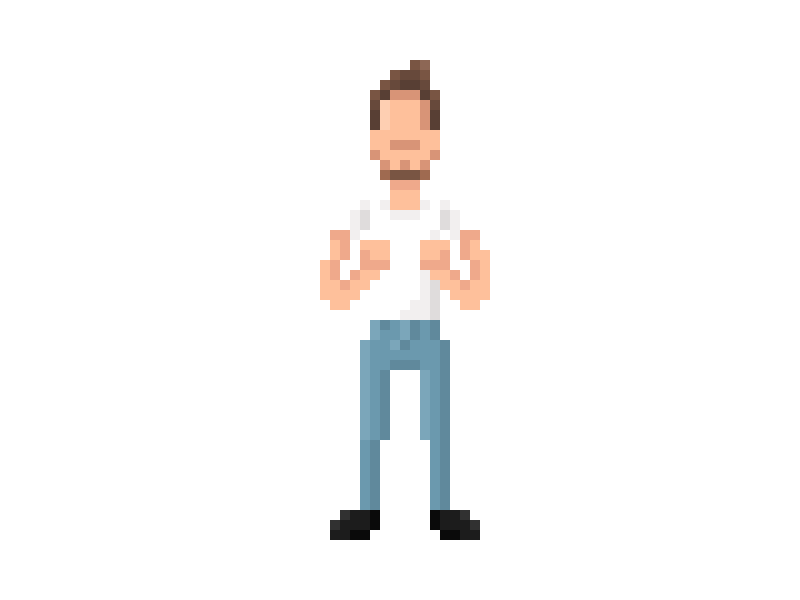 Joe Angry Animation game asset illustration pixel art