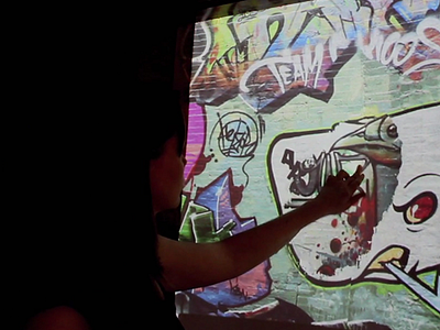 Modica Way gestural interface graffiti installation interactive