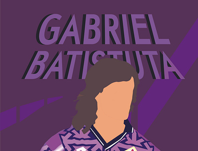 batistuta design flat illustration poster vector