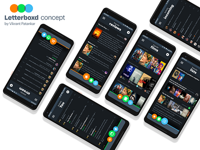 Letterboxd App Concept app app concept app design concept design illustration letterboxd ui ui ux ux