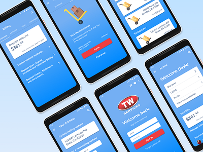 TW Services – Package & Movers app app design freelance ui ui ux