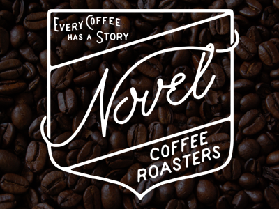 Novel branding coffee hand lettering hand type lettering logo typography