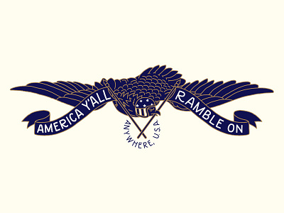 Ramble On eagle hand lettering illustration lettering typography usa