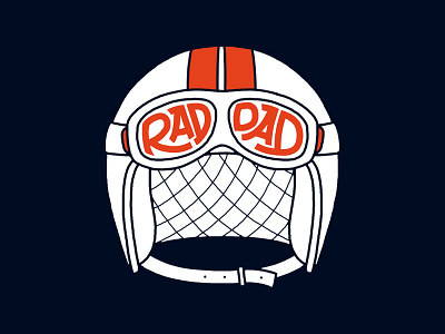 Rad Dad hand lettering helmet illustration lettering typography