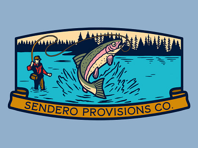 Fly Fisher fishing fly fishing illustration sendero trout