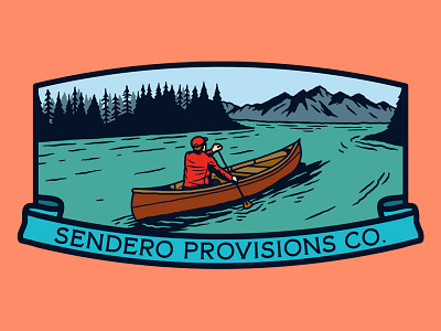 Paddler canoeing illustration paddler sendero