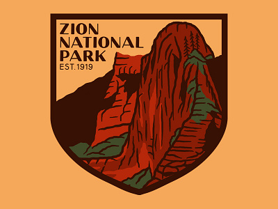 Zion National Park illustration national park sendero zion