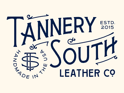 Tannery South Leather Co. hand lettering illustration leather lettering monogram type